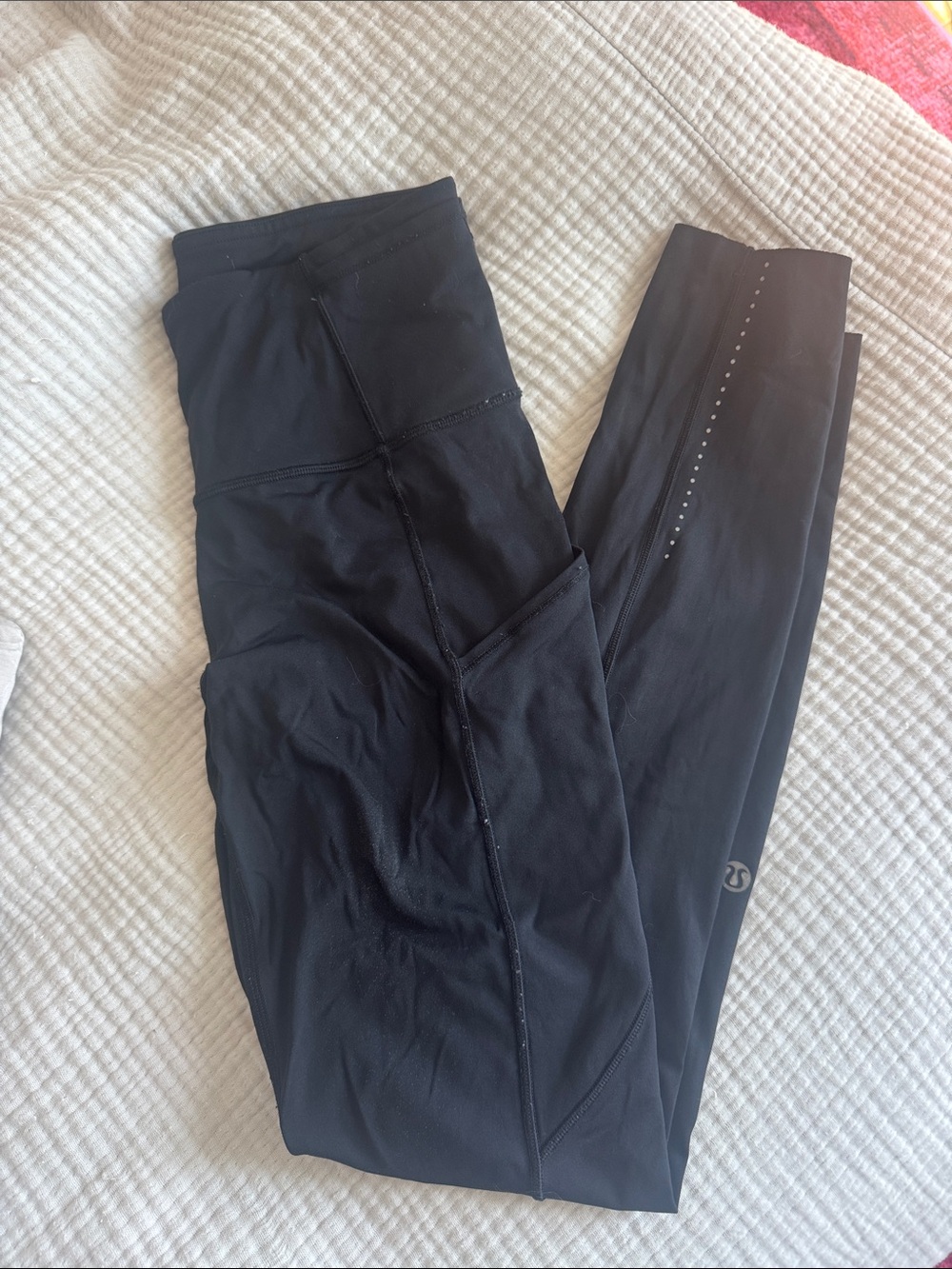 lululemon athletica Black High-Rise Leggings with Side Pocket
